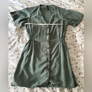 Zara Sage Button-Up Dress